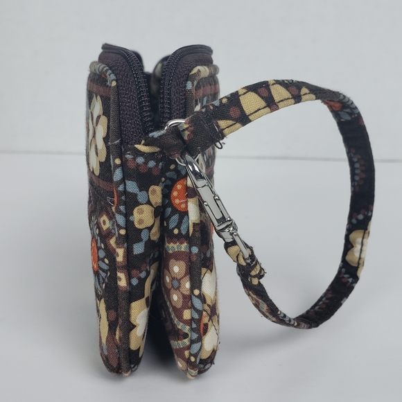 Vera Bradley Brown Abstract Wristlet Bag Purse Wallet - Picture 3 of 5